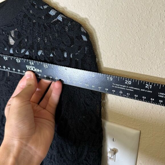 Banana Republic Women's Top XS Black Semi Sheer Lace Whimsygoth Seductive Moody - Picture 8 of 8